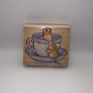 Penny Black Margaret Sherry Tea Cozy 1680J‎ Mouse Wood Mounted Rubber Stamp 2008